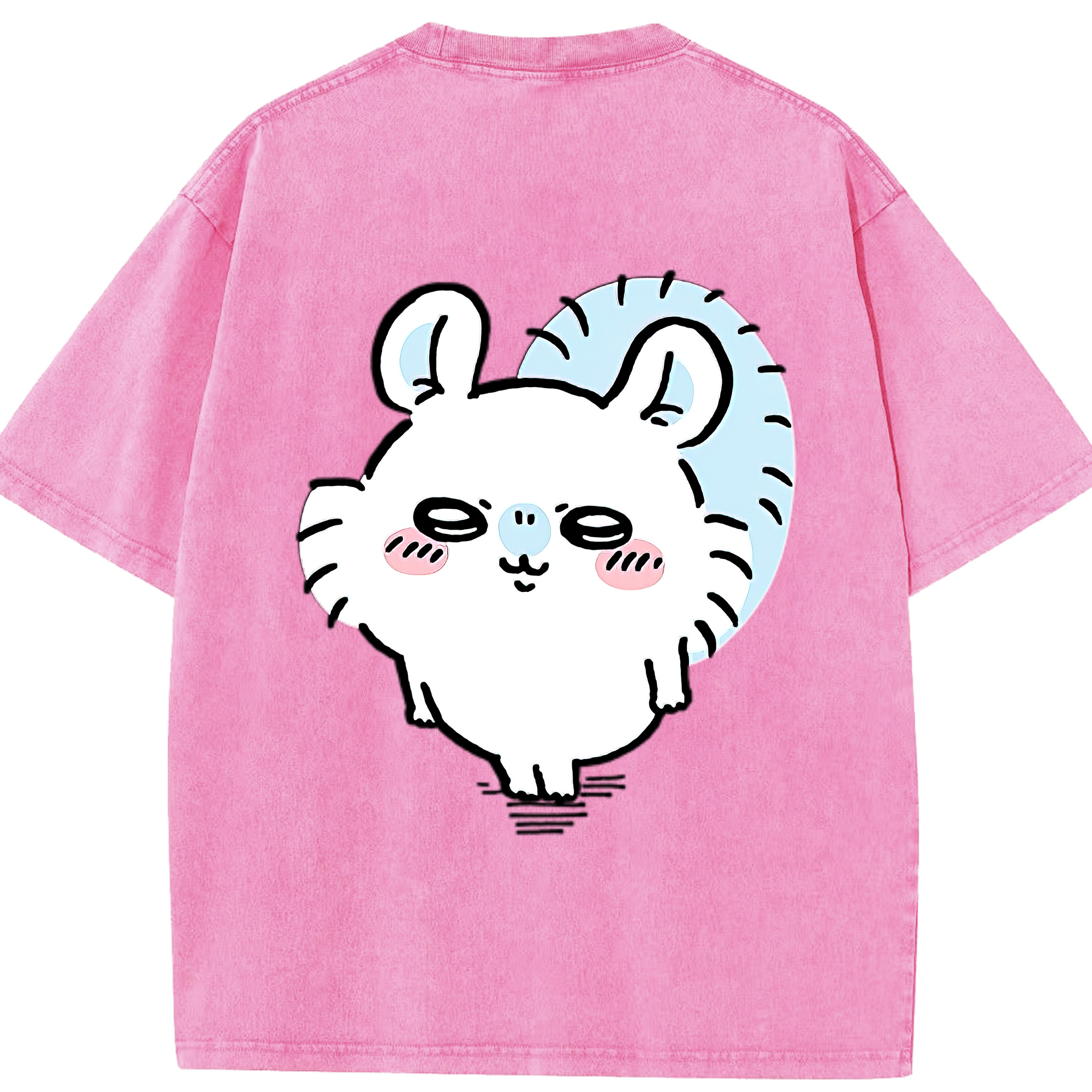 （画像用） ちいかわ モモンガ Chii-kawa Momonga 綿100% ヴィンテージ風 半袖Tシャツ（背面プリント）